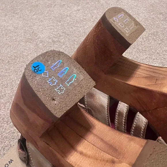 Bed Stu Women M 6 Leather Platform Sandals Clogs - Picture 8 of 9